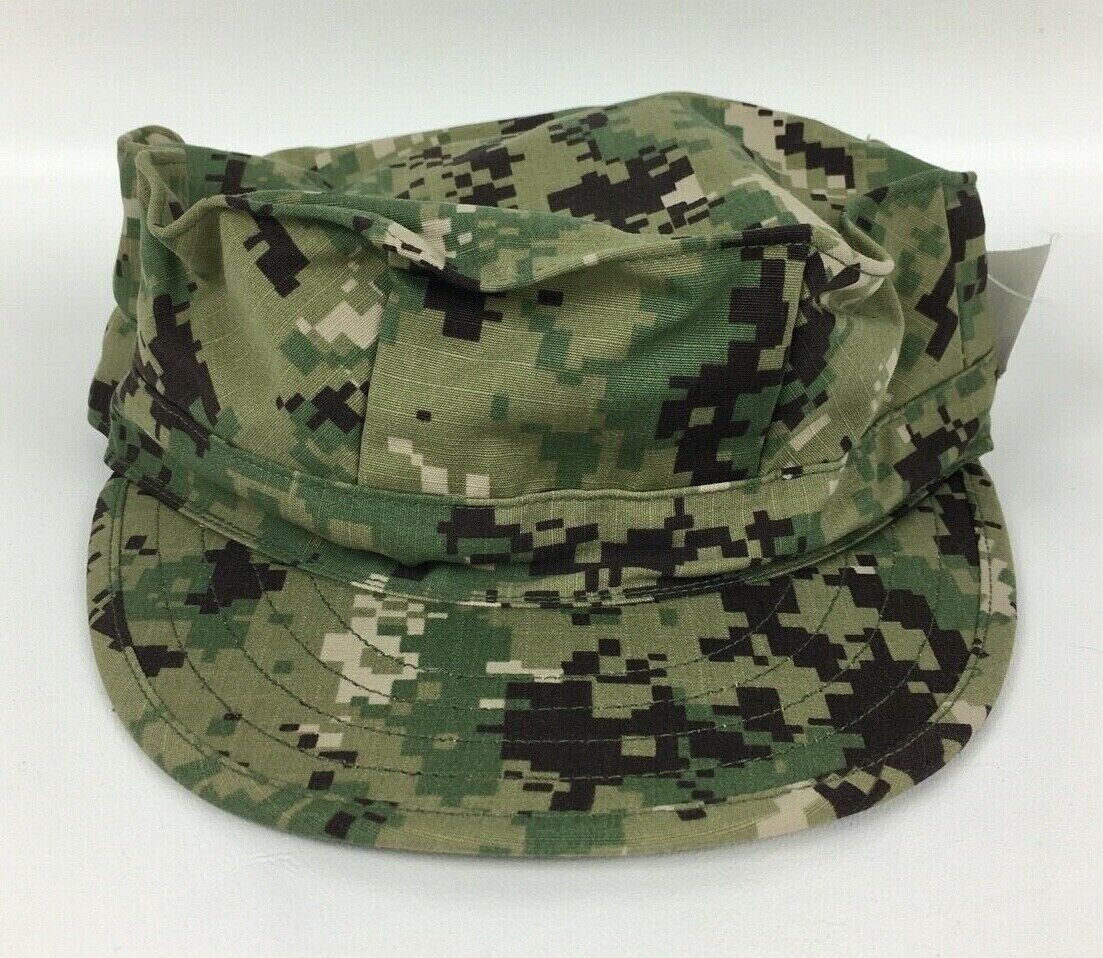 US Navy NWU Type III AOR2 Woodland Uniform Hat Utility 8 Point Cap Cover- Size 8