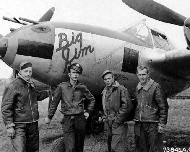 Lockheed P-38 Lightning Pilot Crew Big Jim Nose Art WWII WW2 8x10 Photo 19b