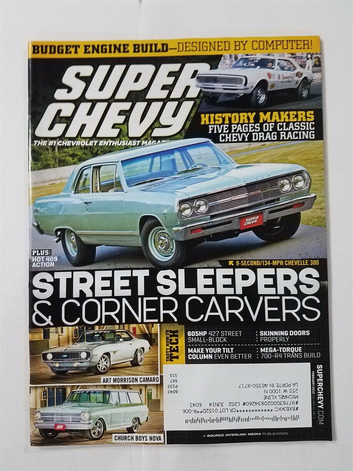 Super Chevy Magazine February 2012 - 1969 Camaro - 1962 Chevy II - Chevelle 300