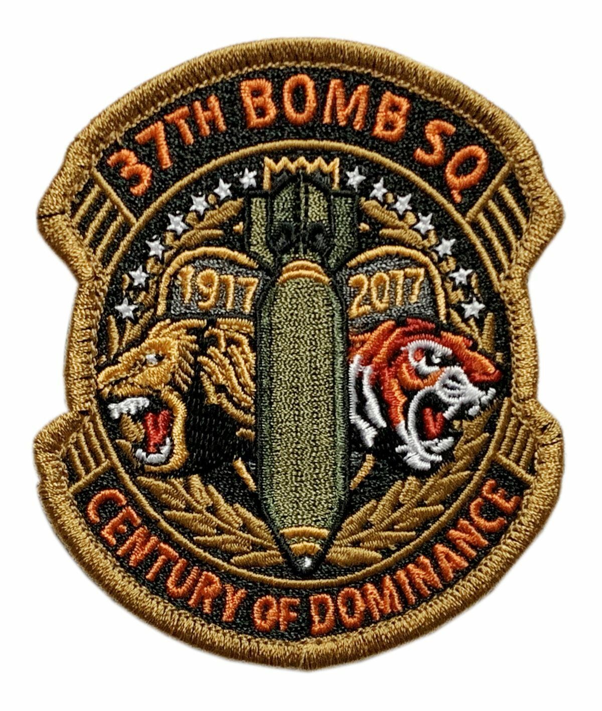 USAF 37th Bomb Squadron Century Dominance Patch [Hook Fastener-FB8]