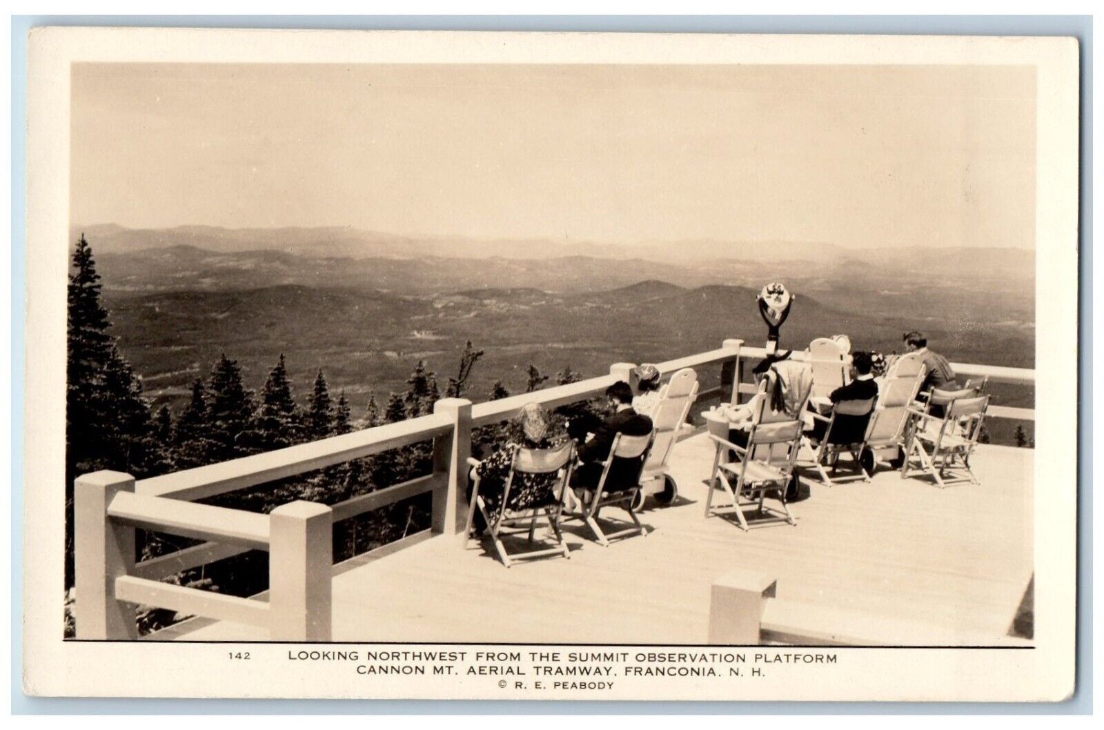 Franconia NH Postcard RPPC Photo Looking Northwest From Summit Platform c1940's