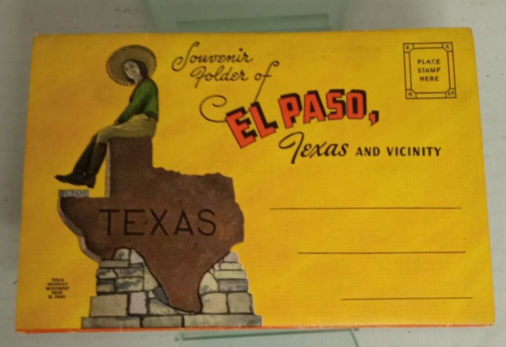 Vintage Postcard Lot Souvenir Folder of El Paso Texas & Vicinity