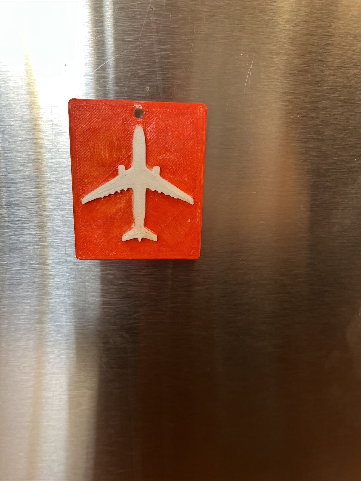 Orange Airplane Refrigerator Magnet