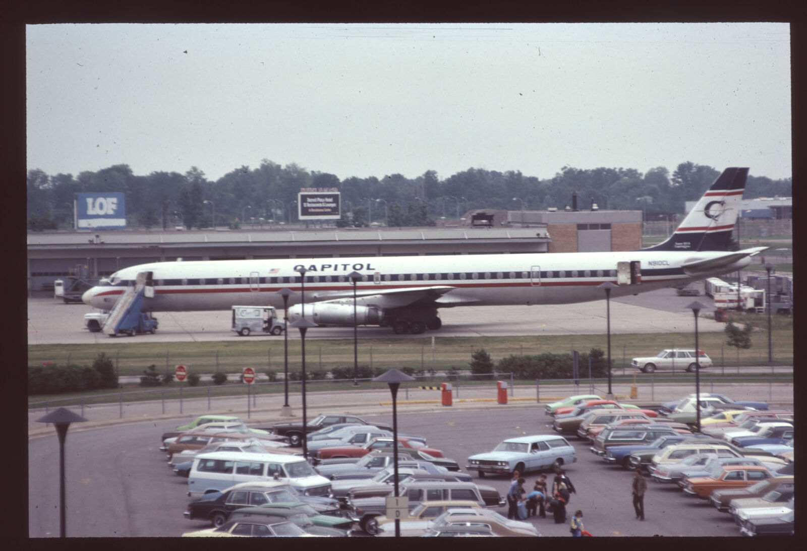 Orig 35mm airline slide Capitol International Airways DC-8-63 N910CL [2081]