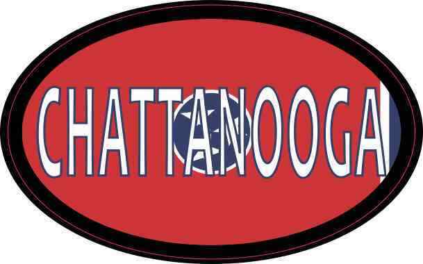 4 x 2.5 Oval Tennessee Flag Chattanooga Sticker Car Truck Vehicle Bumper Decal