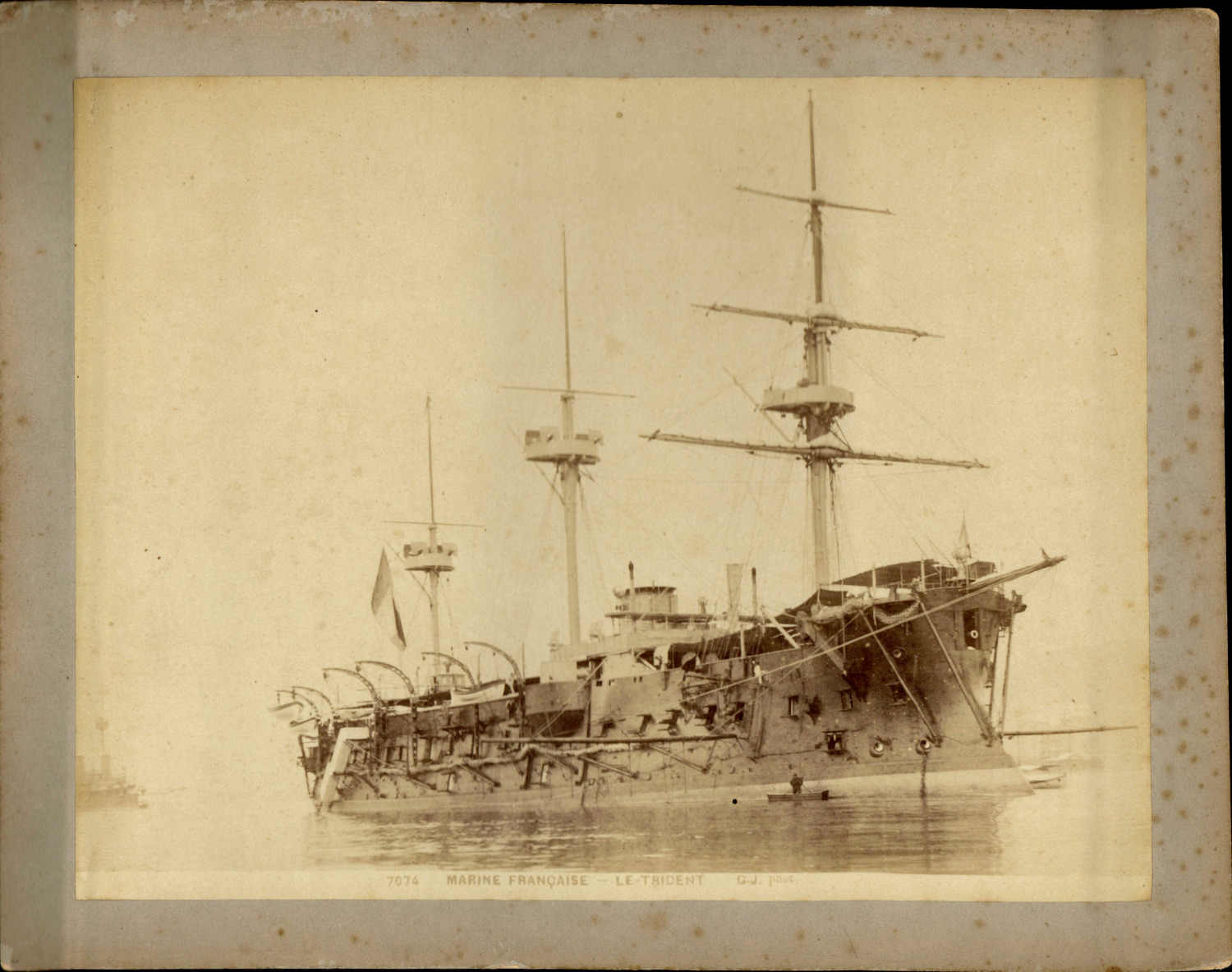 Jean Gilletta, France, Navy Military, Le Trident Hull Battleship, Vintage al