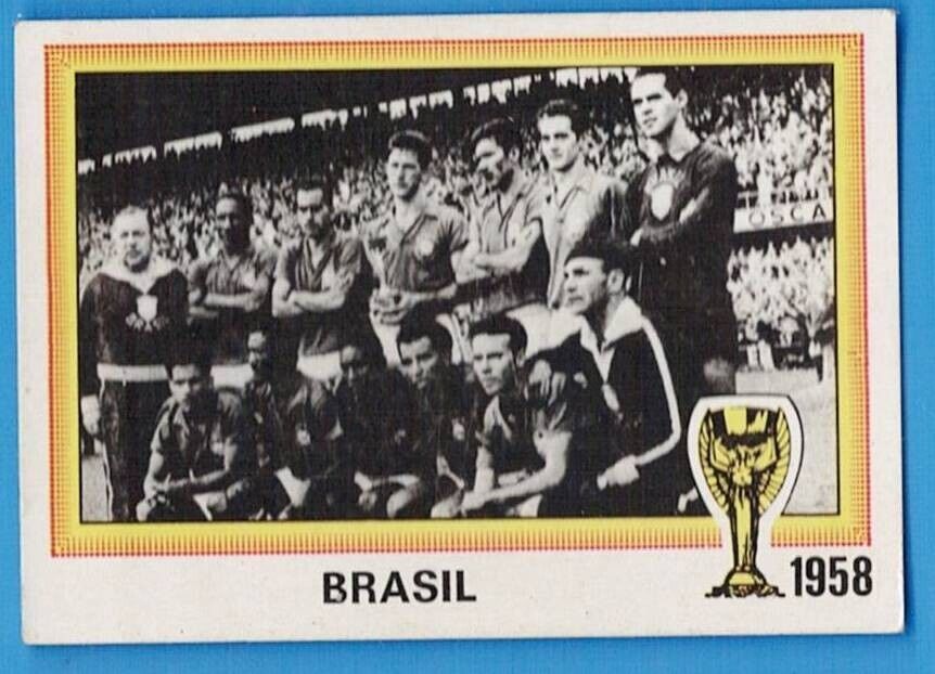 COMPLETE STICKER - PANINI -ARGENTINA 78 - WORLD CUP - N° 19 - EQUIPE DU BRESIL 1958