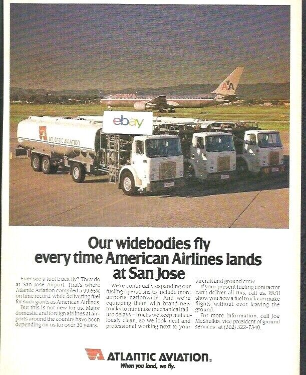 AMERICAN AIRLINES BOEING 767-300 LANDING IN SAN JOSE ATLANTIC AVIATION FUEL AD