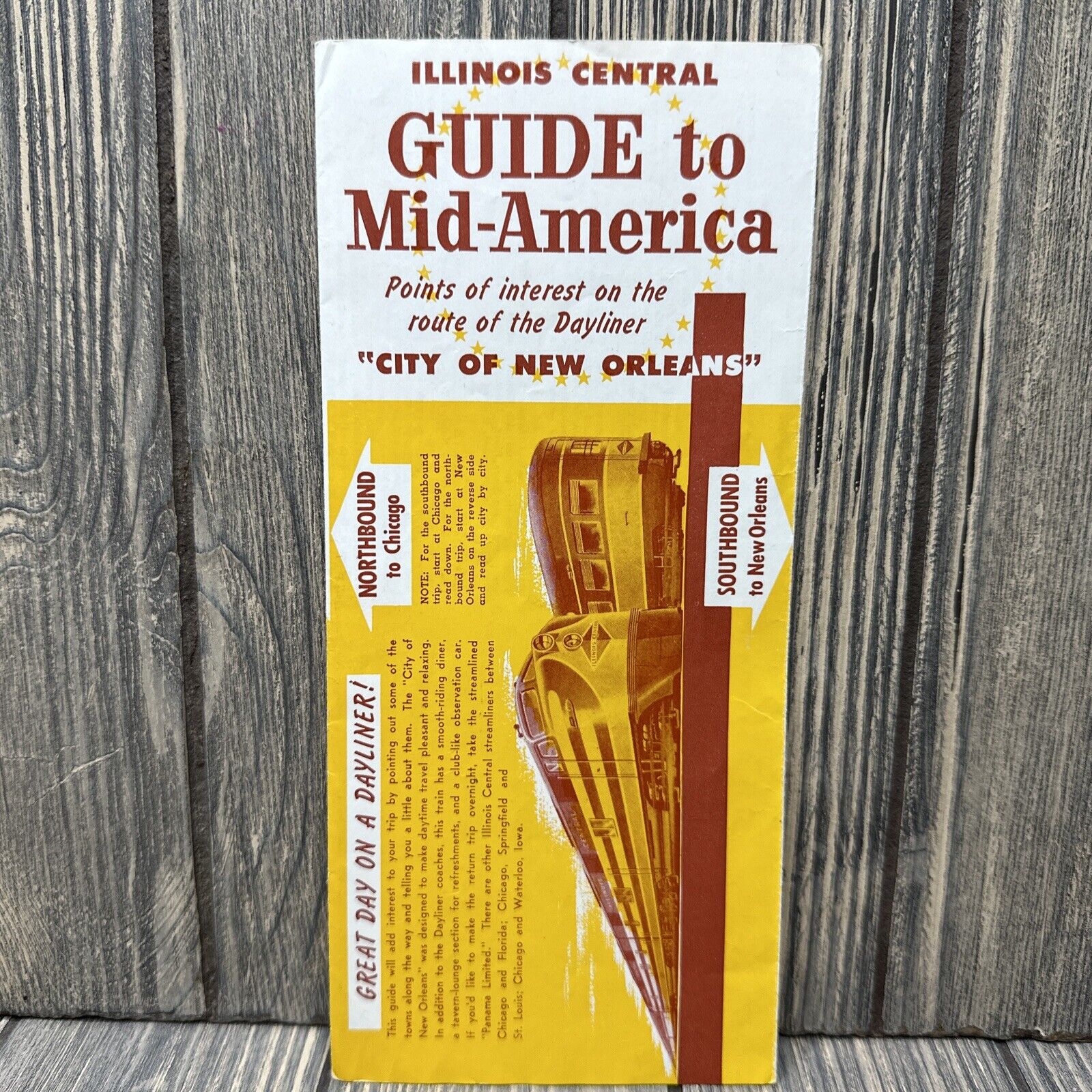 Vintage Illinois Central Guide to Mid America New Orleans Brochure
