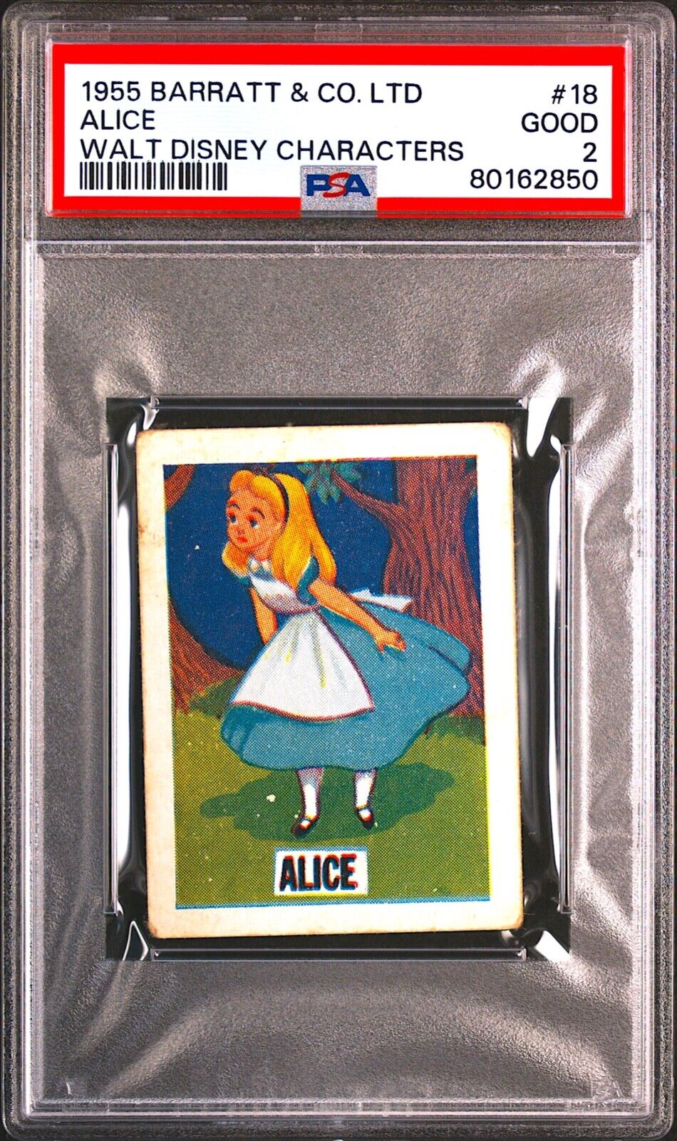 1955 Barratt #18 Alice PSA 2 **Walt Disney Chracters**
