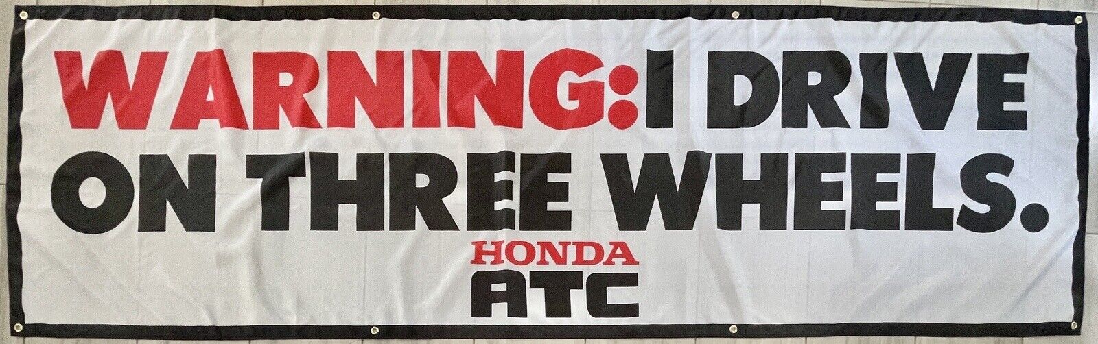 Honda ATC 3x10ft Banner Flag FLAG MAN CAVE GARAGE Motorcycle Three Wheeler