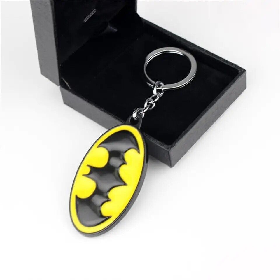 Keychain Superhero Bat Metal Badge Pendant Keyring