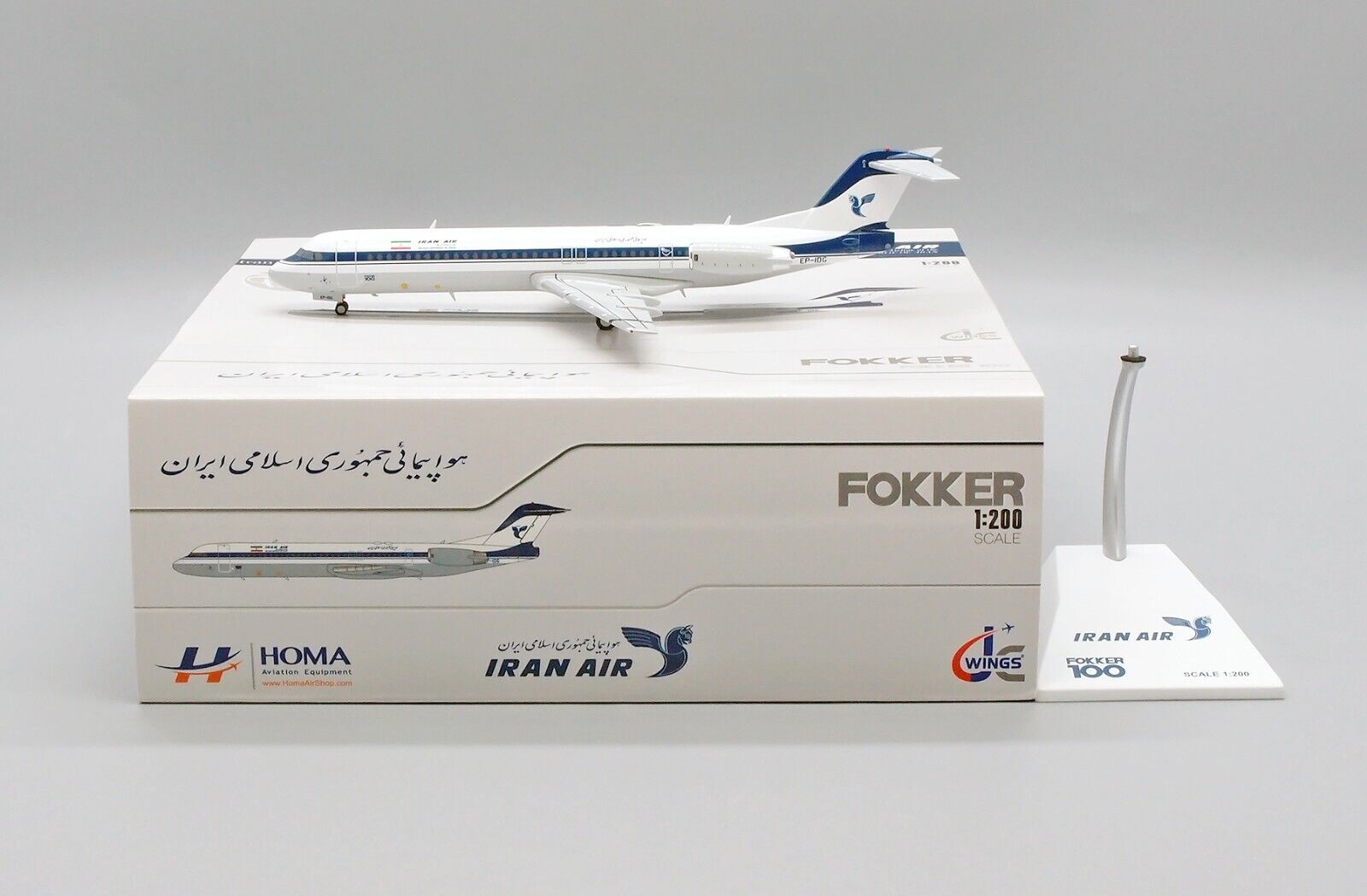 Iran Air Fokker 100 Reg: EP-IDG JC Wings Scale 1:200 Diecast model LH2342 (E+)