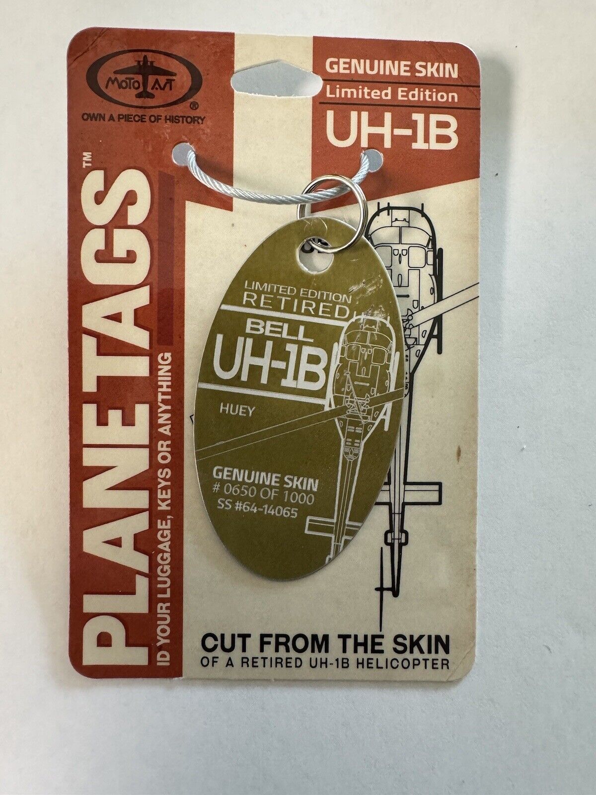 Bell UH-1B Huey Genuine Skin Planetags / Plane Tag Very Rare First Huey Release