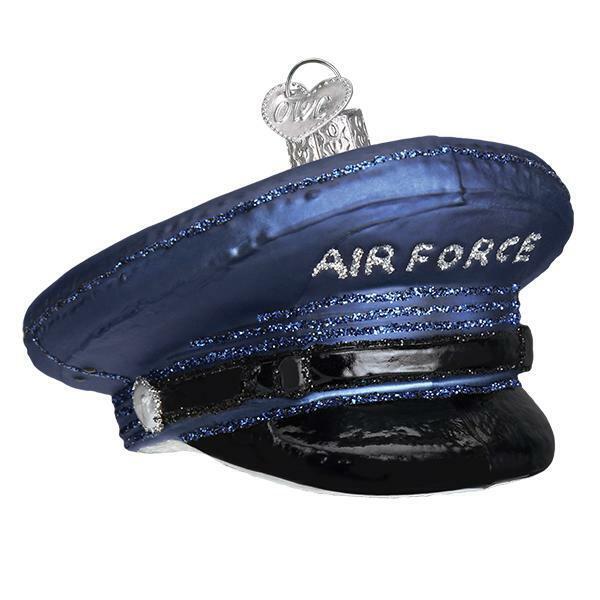 U.S. Air Force Cap Military Glass Ornament Old World Christmas New In Box