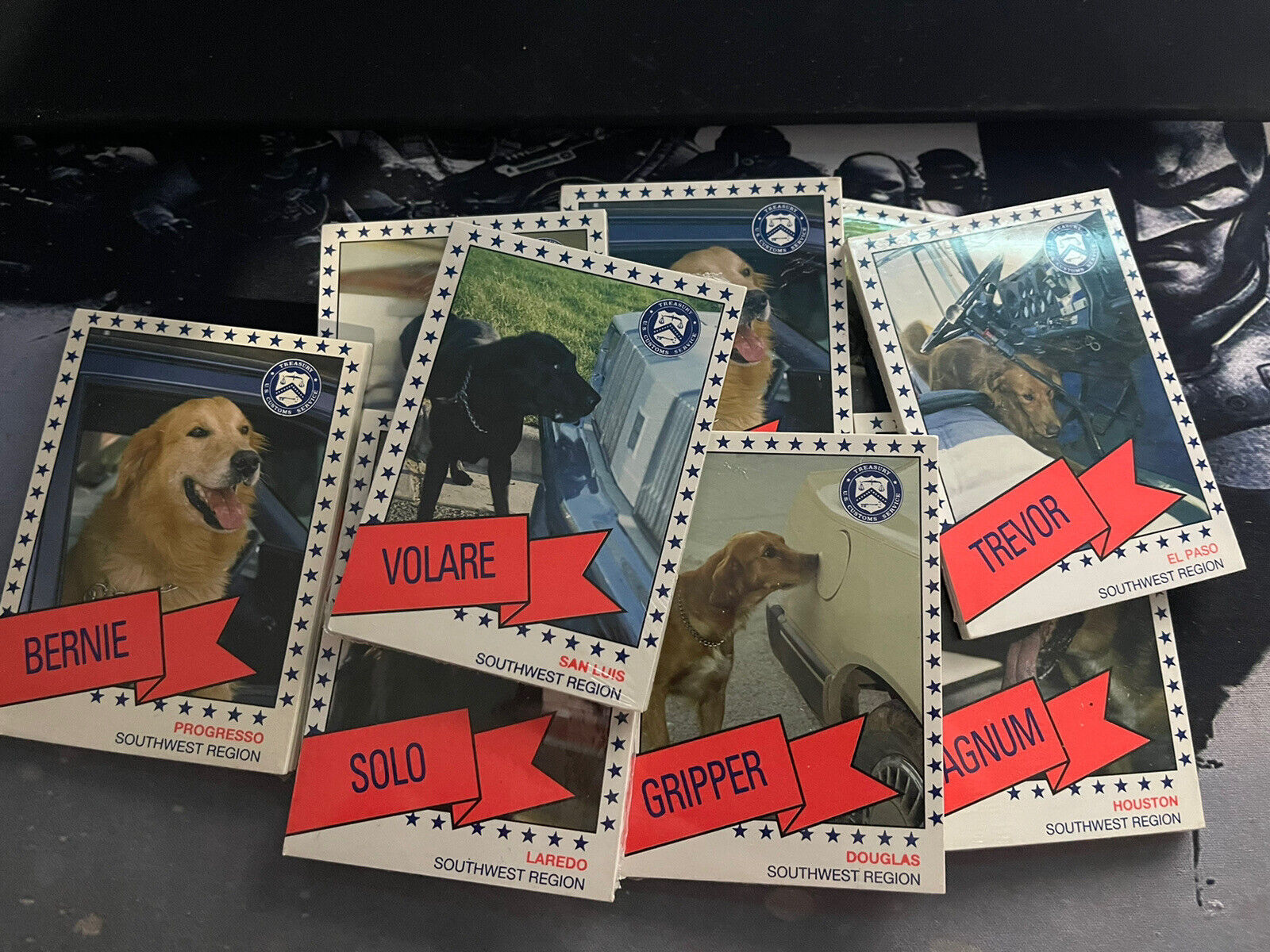 1990s US Customs Canine Enforcement Cards - 9 Sealed Packs
