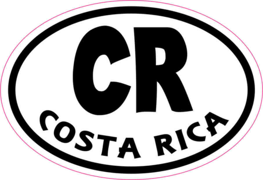 3X2 Oval CR Costa Rica Sticker Vinyl Cup Decals Sticker Bumper Car Decal Hobbies