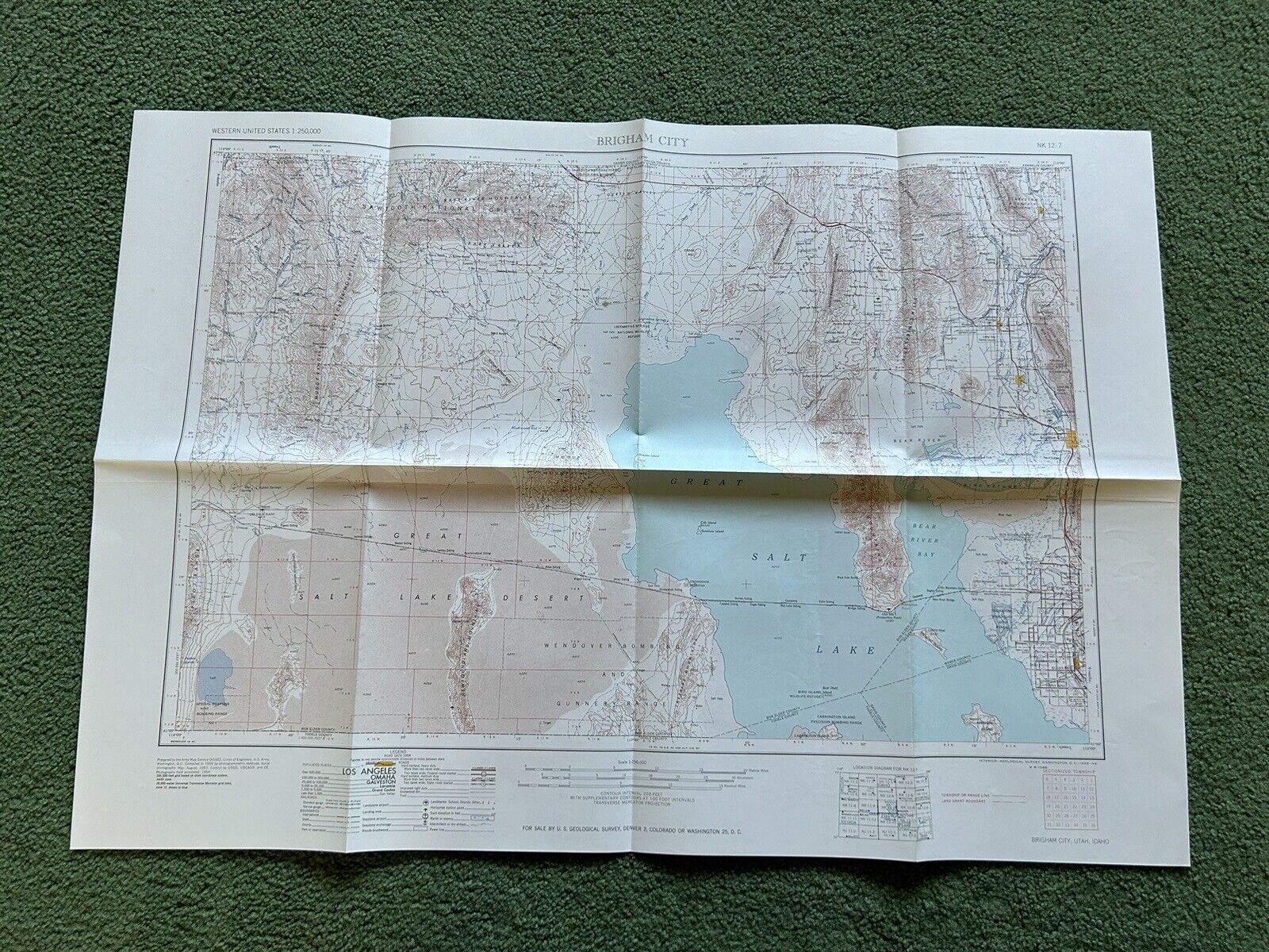 Vintage 1954 US Dept Geological Survey Brigham City Utah Topographical Map