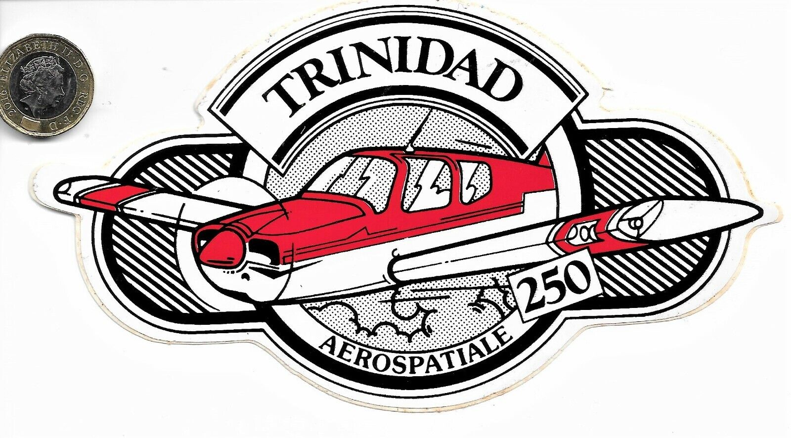Rare Fine Complete Original Trinidad Aerospatiale 250 Sticker