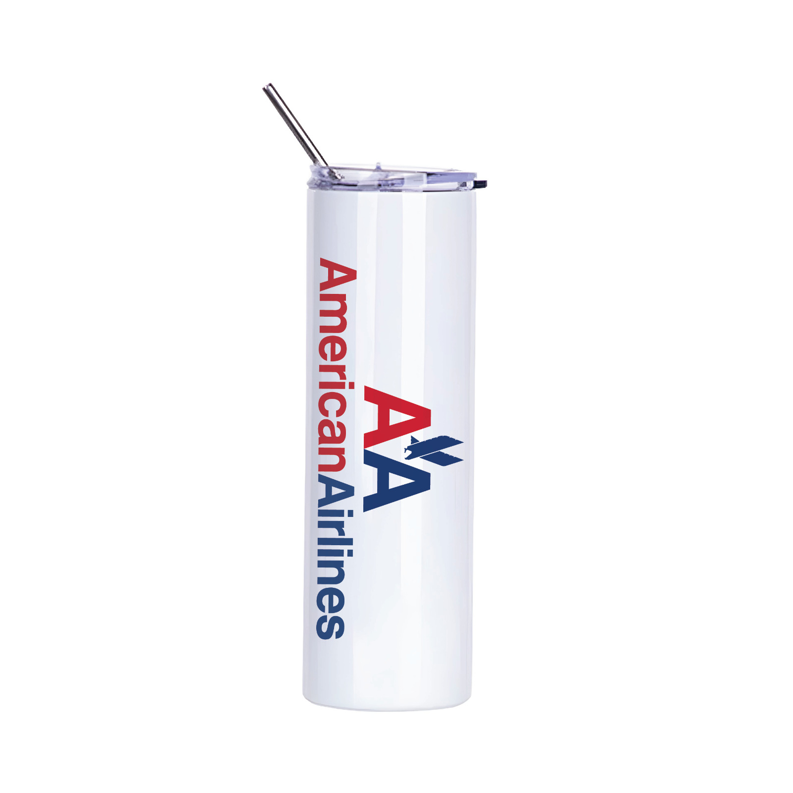 American Airlines Travel Souvenir Insulated Hot or Cold 20 oz Skinny Tumbler Cup