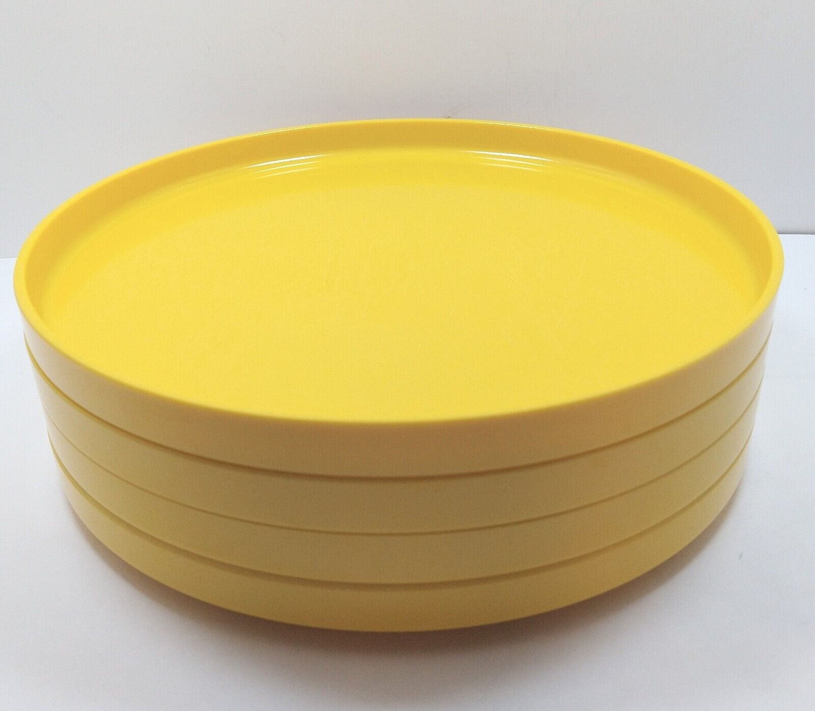 Vintage Heller Massimo Vignelli MCM 4 Stackable Yellow Dinner Plates