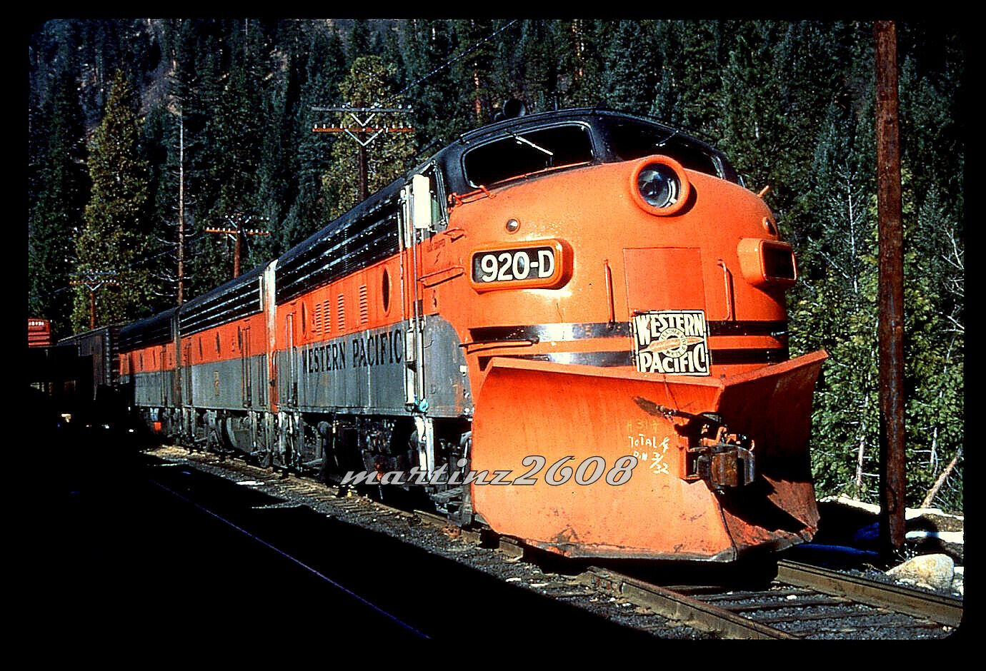 (MZ) DUPE TRAIN SLIDE WESTERN PACIFIC (WP) 920-D  ACTION