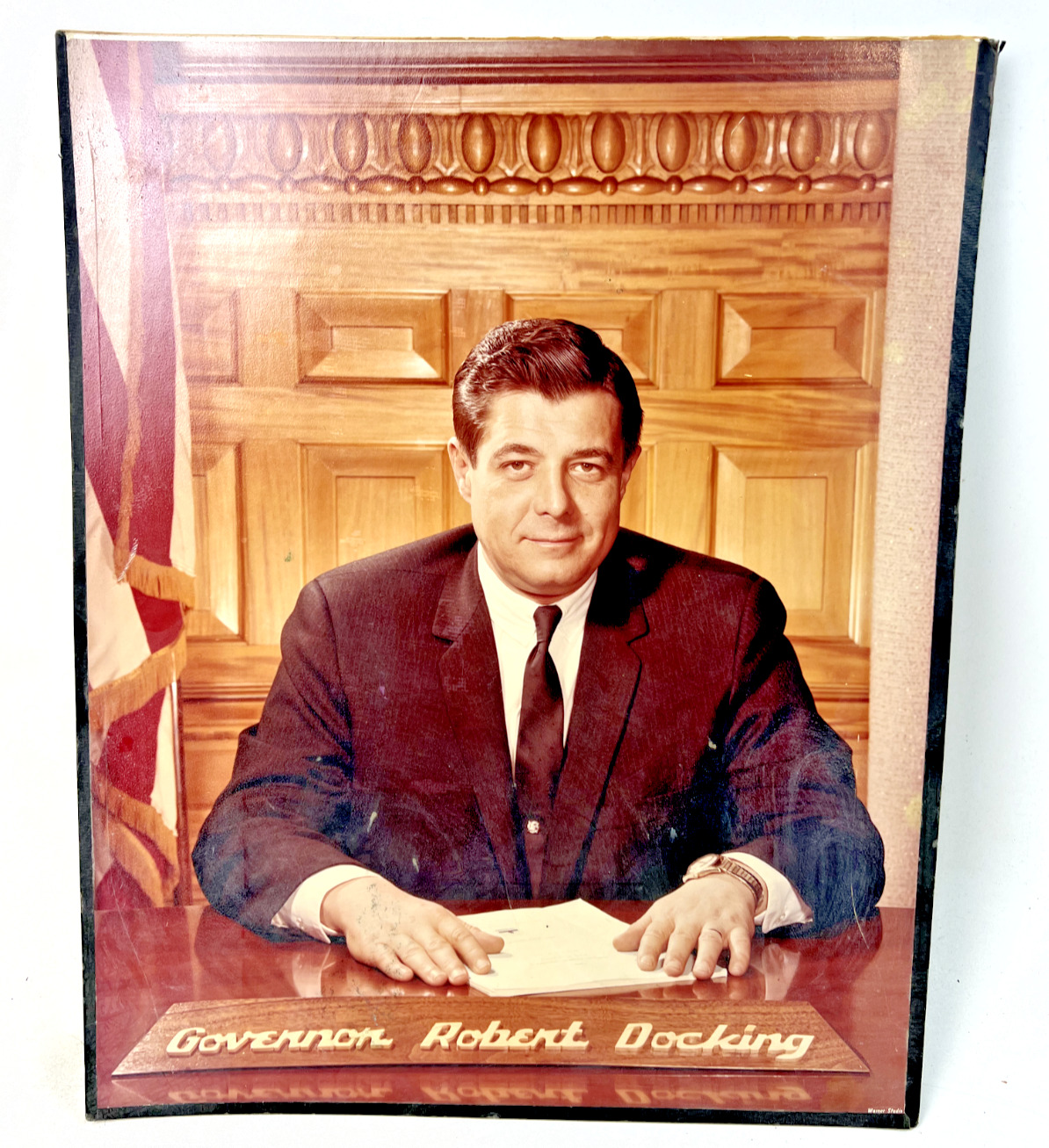 Vintage 1960s-1970s Kansas Governor Robert Docking Sign - 19 3/4\