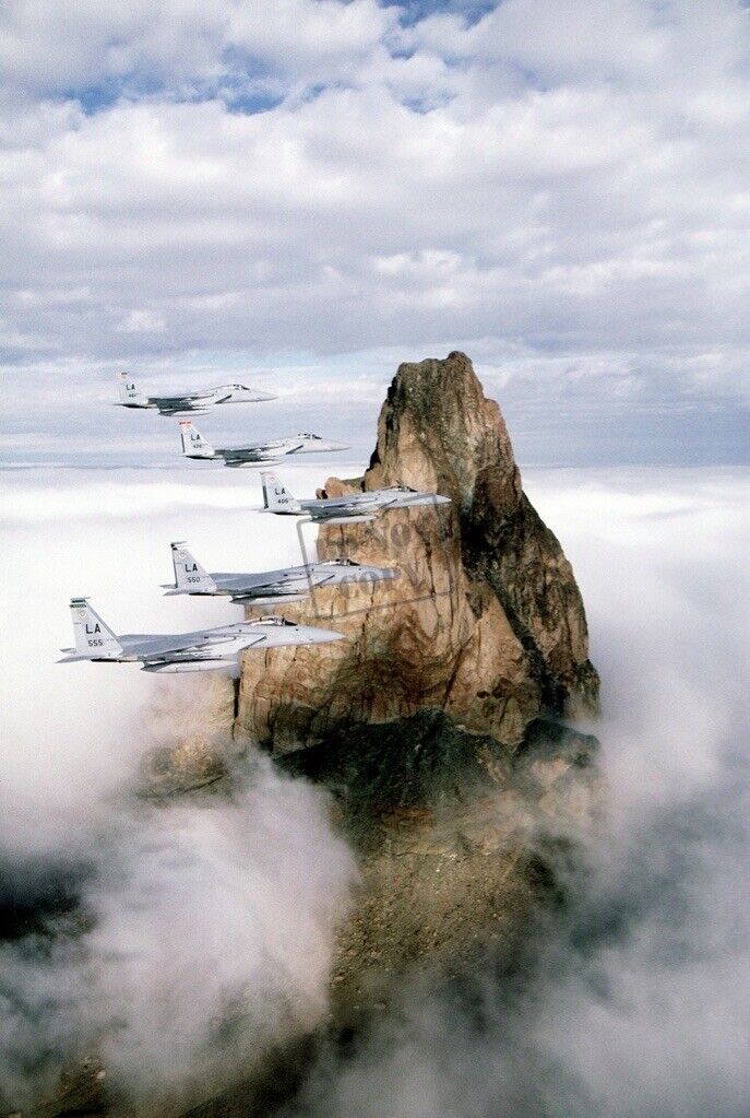US Air Force USAF Five F-15 Eagle aircraft 12X18 Photograph