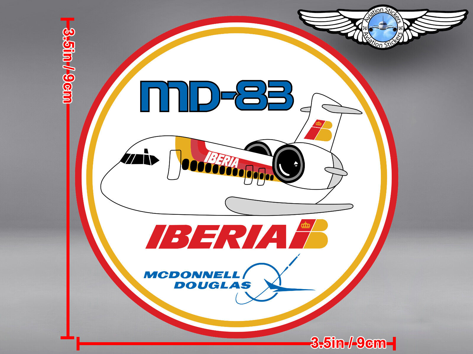IBERIA ROUND PUDGY MCDONNELL DOUGLAS MD83 MD 83 DECAL STICKER