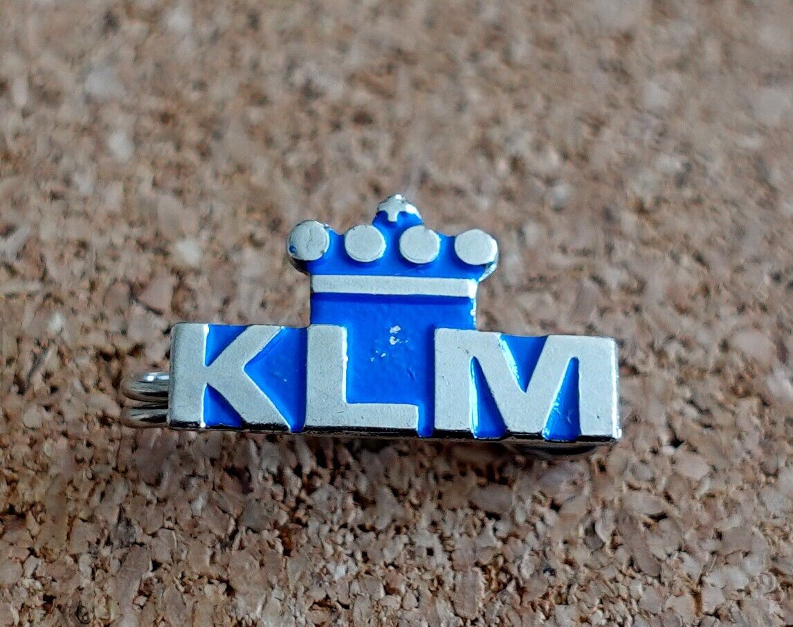 KLM Royal Dutch Airlines Logo Lapel Pin Holland Blue Silver Tones Aviation
