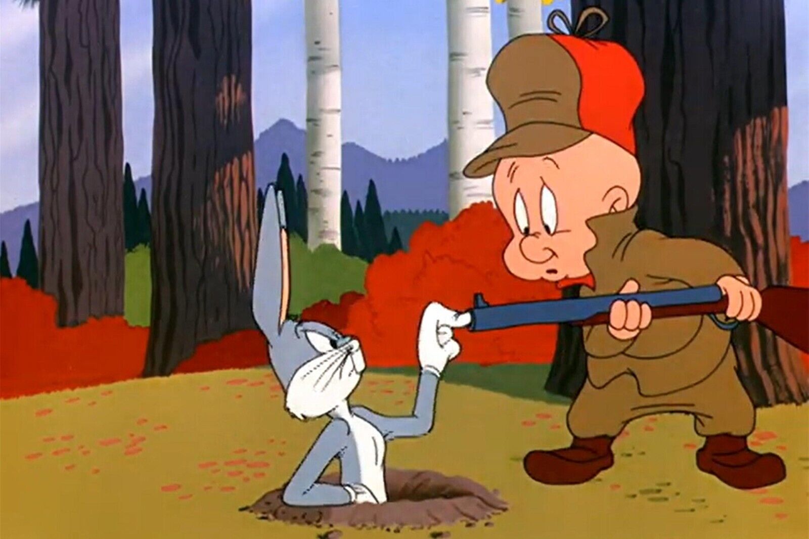 Looney Tunes Bugs Bunny  and Elmer Fudd  8.5x11  Photo Print