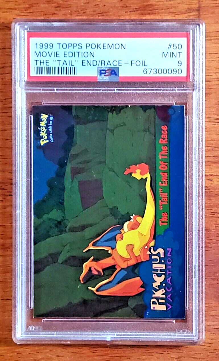 1999 Topps Pokemon Movie Charizard #50 The Tail End of the Race Holo Foil PSA 9