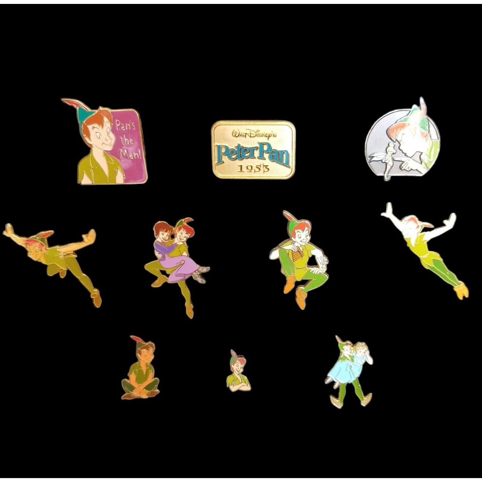 Peter Pan Disney Pin Lot of 10 - Vintage Trading Pins
