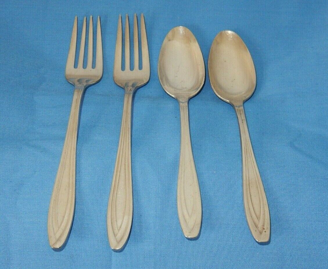 National Airlines Silverware Silverplate Forks & Spoons IS Silhouette