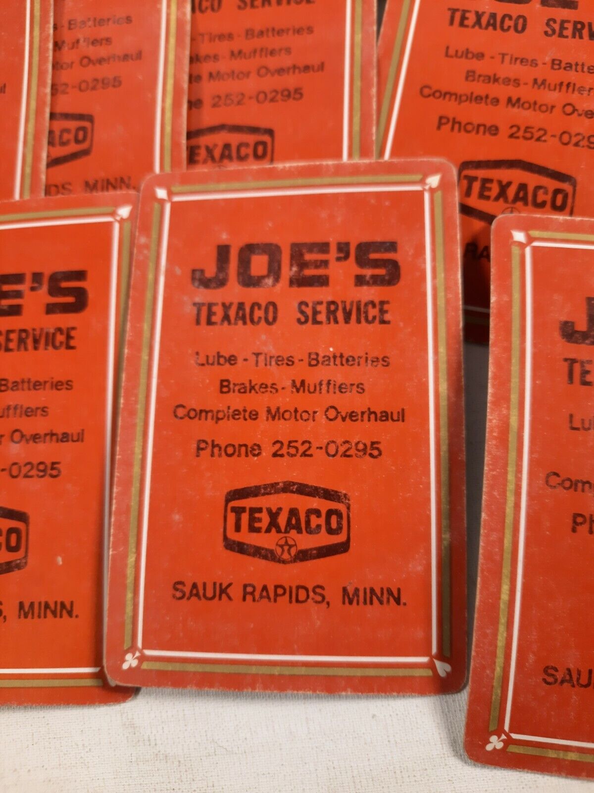 Vintage Joe\'s Texaco Service Sauk Rapids Minnesota playing cards NOT A FULL DECK