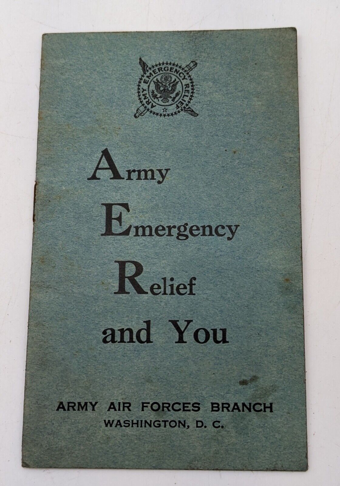 Vtg Army Emergency Relief and You Air Forces Branch Booklet WW2 AER