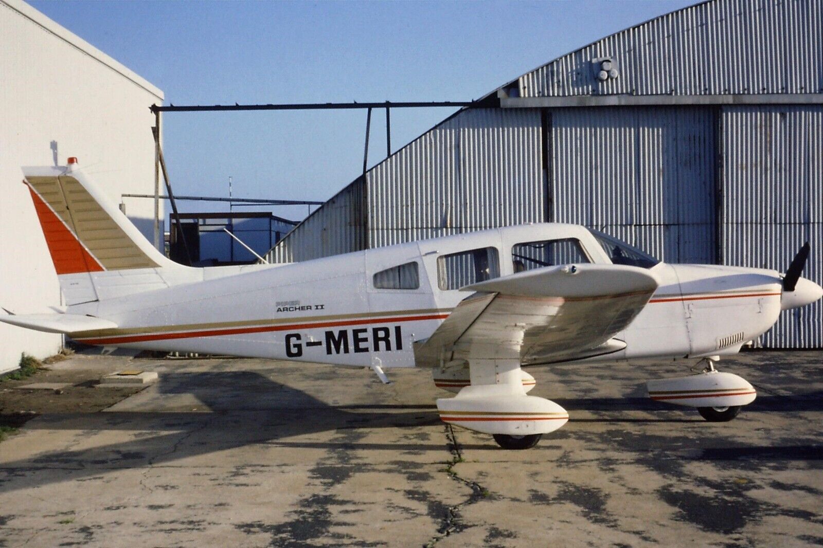 1981 Original 35mm colour slide of Piper PA-28-181 Archer II G-MERI