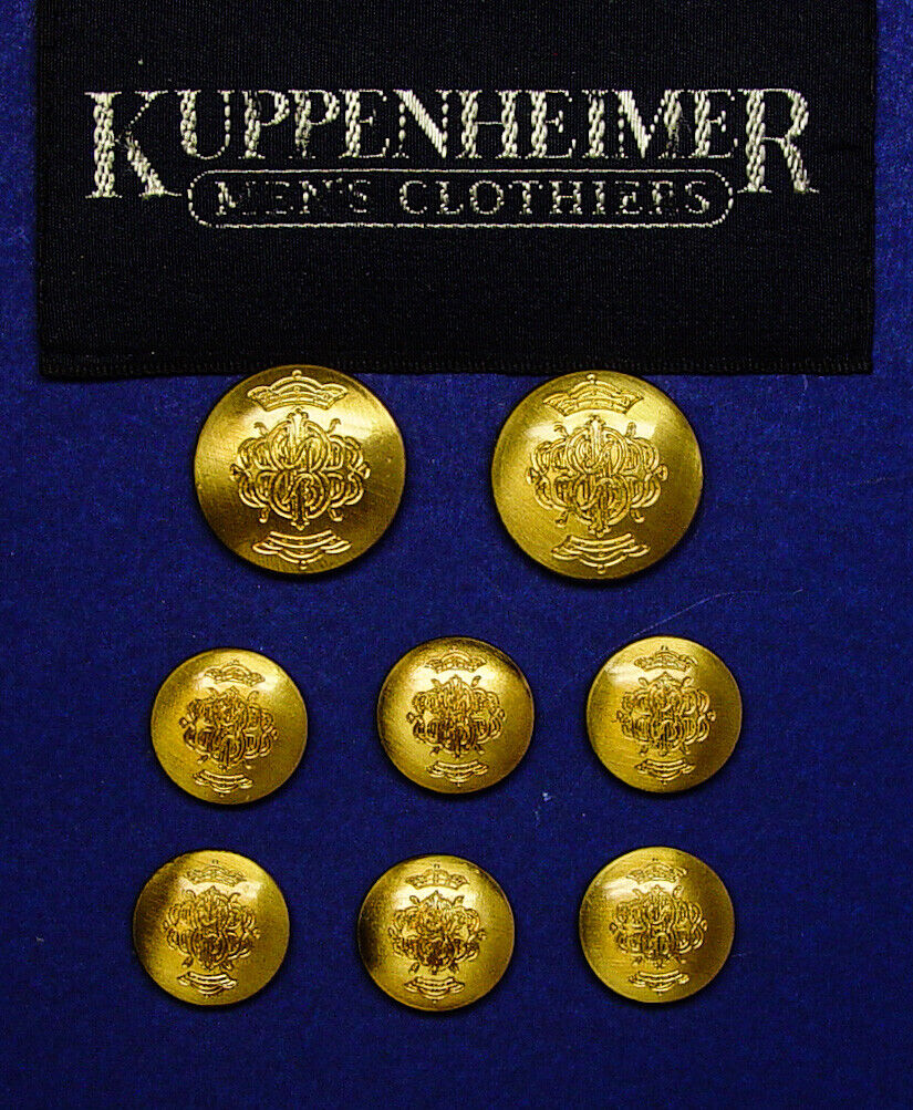 8 KUPPENHEIMER CLOTHIERS BILL BLASS replacement buttons, good used condition