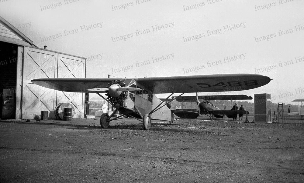 8x10 Print Fairchild 24 Monoplane Boston Airport 1932 #388