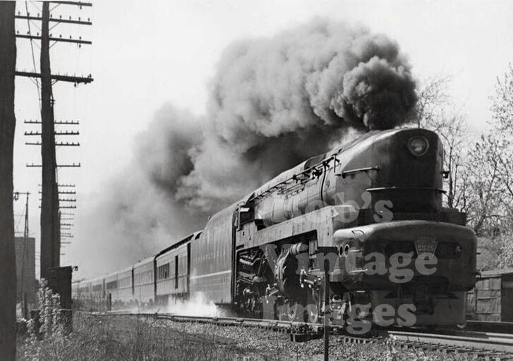  Pennsylvania Railroad T-1 photo Sharknose  5545 Train Steam  1940s Art Deco PRR