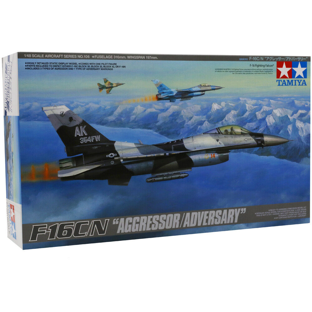 Tamiya 61106 F-16 C/N Aggressor/Adversary Fighting Falcon Model Kit Scale 1/48 