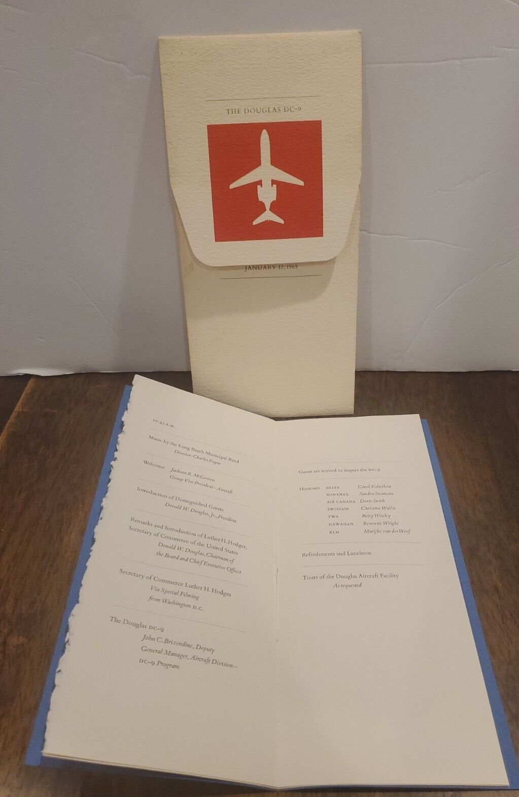Vintage 1965 Douglas DC-9 Rollout Ceremonies Printed Program w Envelope **Rare**