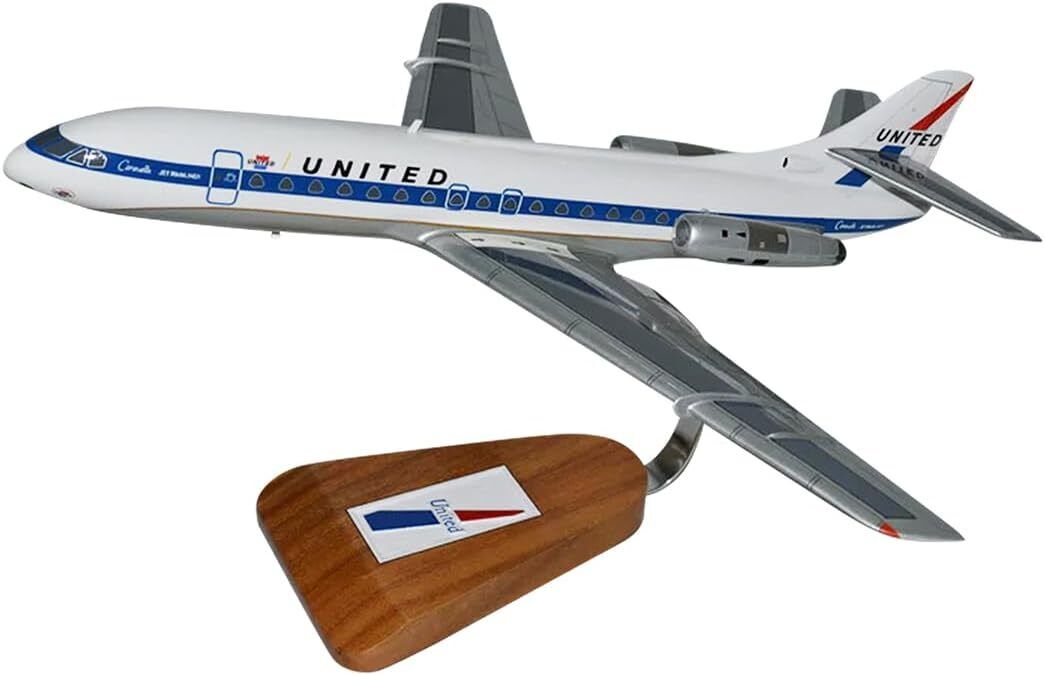 United Airlines Sud Aviation SE-210 Mainliner Desk Top Model 1/72 SC Airplane
