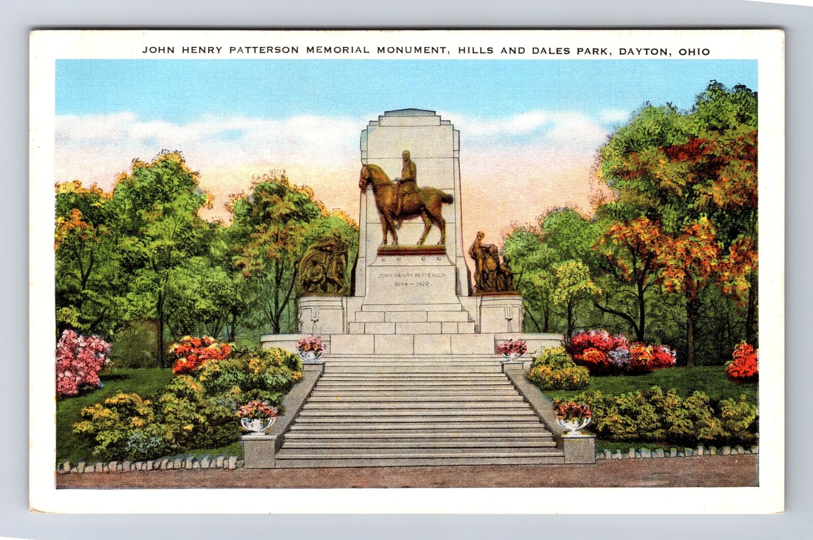 Dayton OH- Ohio, John Henry Patterson Memorial Monument, Vintage Postcard