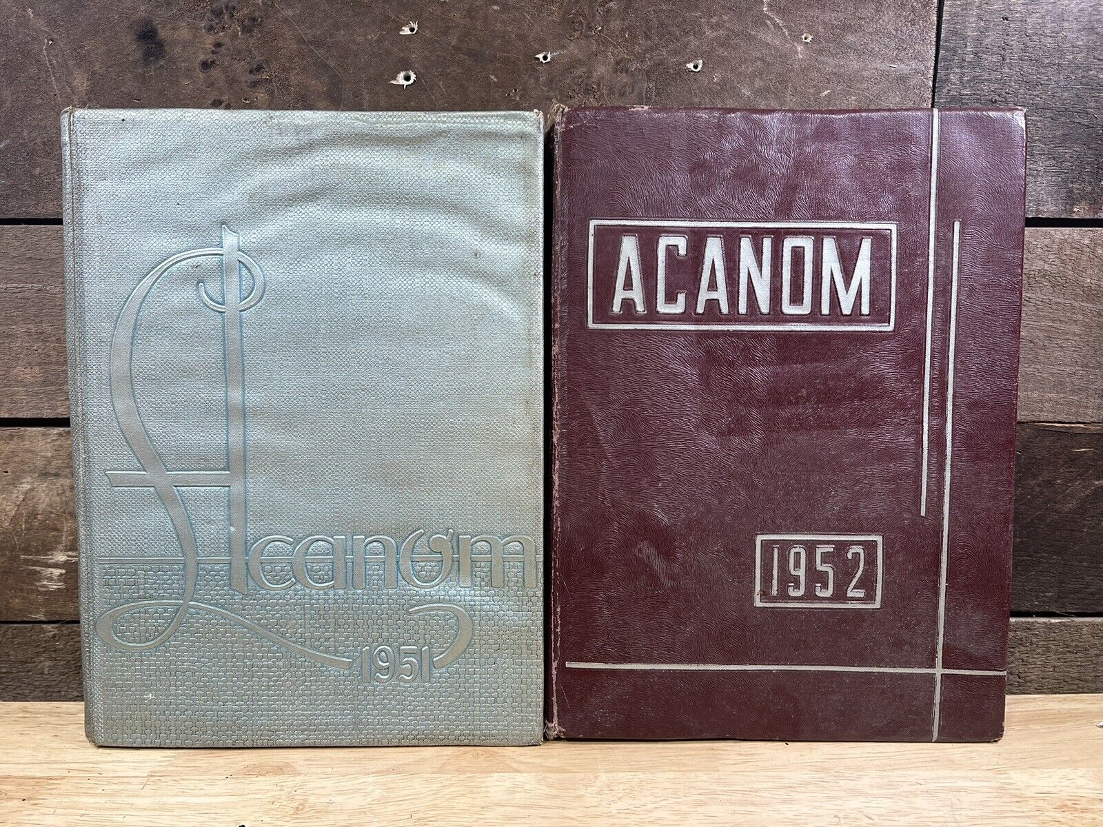 Vintage 1951 & 1952 Acanom’s Monaca High school Year Books 