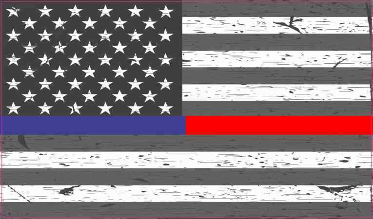 5x3 Rustic American Flag Blue Red Lives Matter Bumper Sticker Vinyl Line Decals
