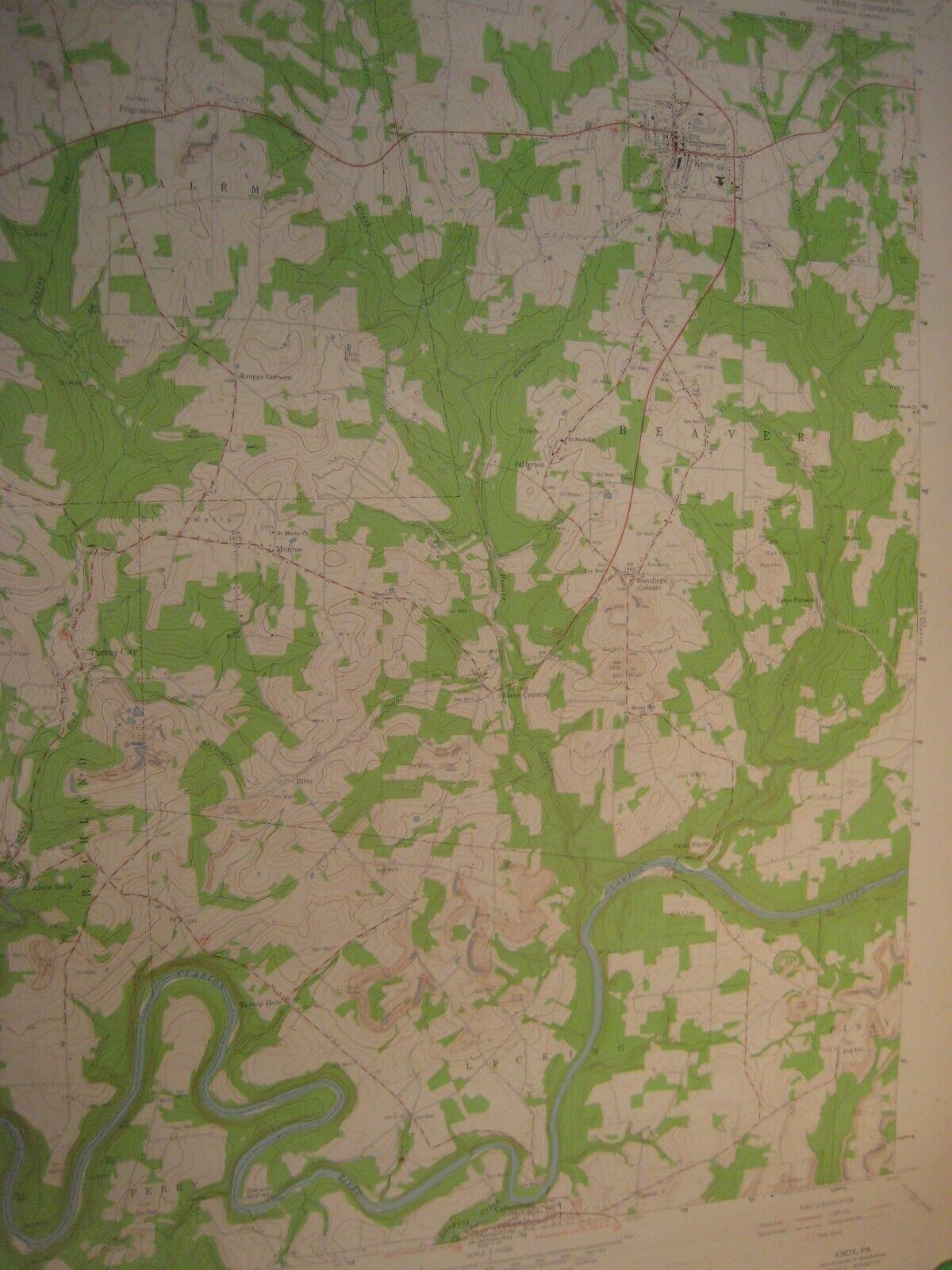 Knox in Clarion County Pennsylvania 1963 Quadrangle USGS 7.5' Topographic Map