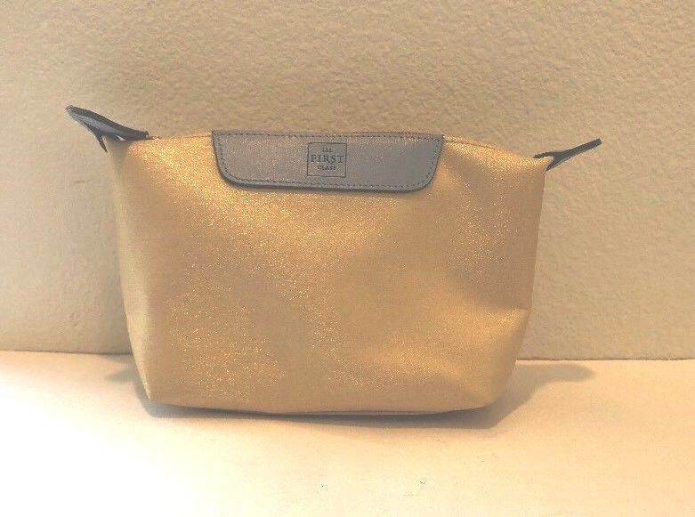Japan Airlines Jal First Class Airlines Cosmetic Gold Small Bag