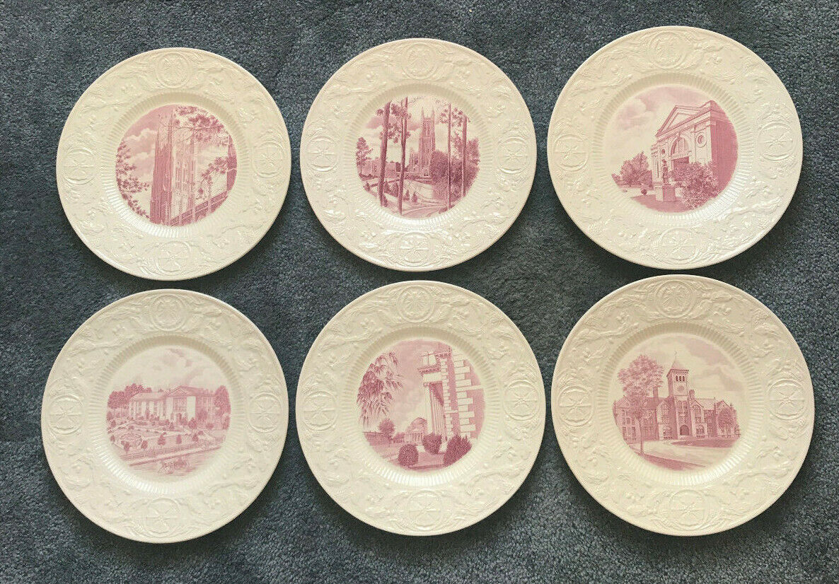 Duke University Wedgwood Set of 6 Rare Commemorative Plates, 6 Different Scenes