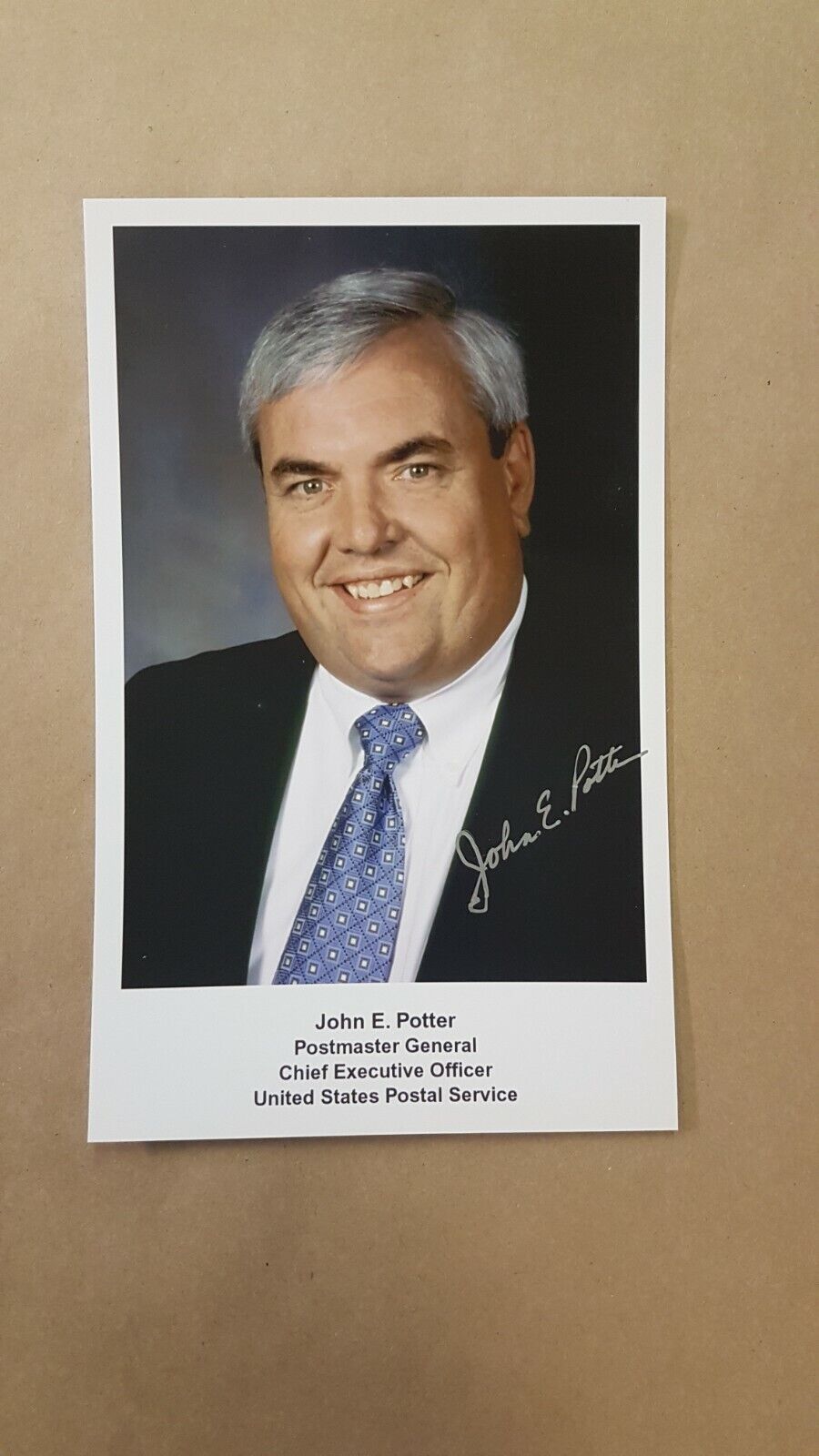 John E. Potter Postmaster General USA Autographed Photo 8x10 Politics Politician